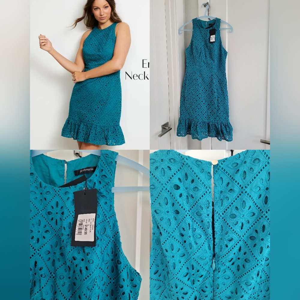 Portmans Teal Embroidered Dress